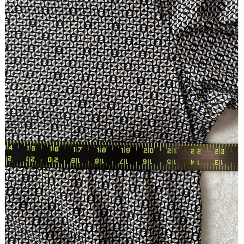 Buttercloth Men XL Button-Up Black Gold Shirt Geometric Chess Print Long Sleeve - Picture 8 of 12